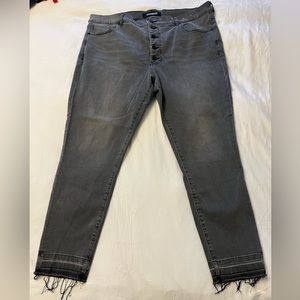 Express charcoal skinny high rise jeans